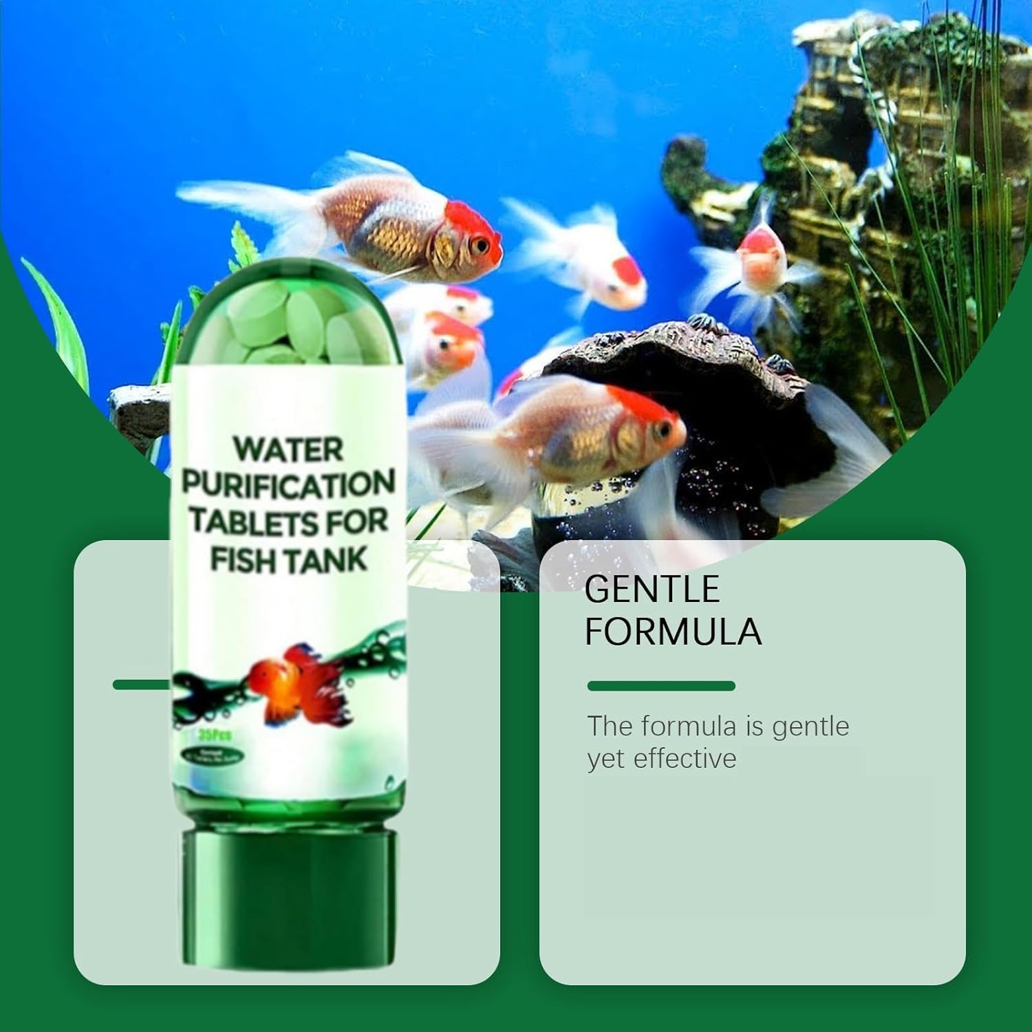 Powerful Aquarium Water Purification Tablet,Water Purification Tablets for Fish Tank,Aquarium Remover,Remover for Fish Tank (10pcs)