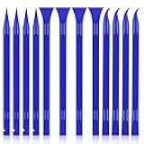 12 PCS Carbon Fiber Plastic Scrapers Tool, Non-Scratch Scraper Tool for Tight Spaces, Multi-Purpose Label Scraper Pen-Shaped, for Car Cleaning Supplies, Kitchen, Crevices, Stains (Blue)
