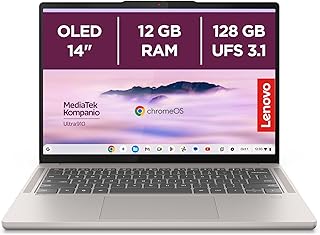 Lenovo Chromebook Plus Gen 10 Computador portátil WUXGA OLED de 14 polegadas (MediaTek Kompanio Ultra 910, 12 GB RAM, 128 GB UFS, ChromeOS)-Seashell 1 ano do Google AI Pro com Gemini Pro e 2 TB de TCO Certified TCO Certified TCO Certified TCO Certified