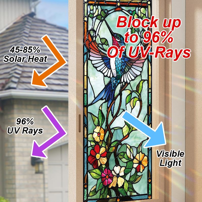 Vinilo decorativo para ventana con diseño de colibrí 17x39 pulgadas miniatura 4