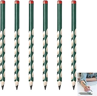 6 unidades lápis triangular ergonómico, lápis grafite HB especial para canudos e destros, com cabo antiderrapante, design fino e confortável para escrita, ideal para escritório e uso diário