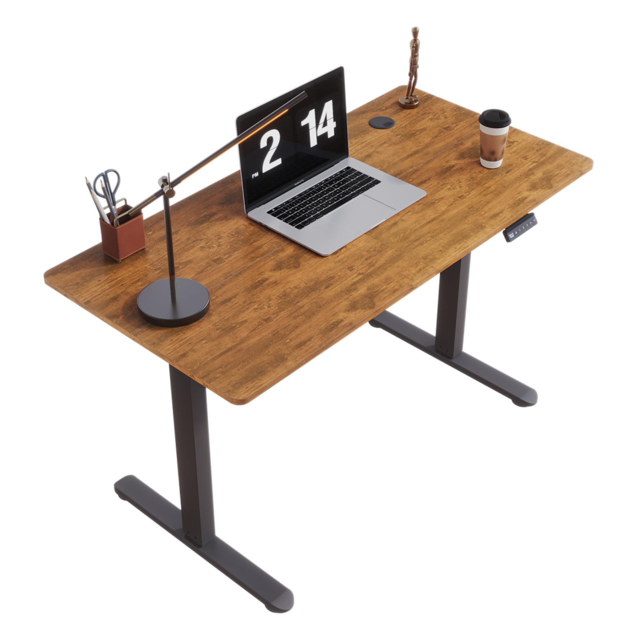 SONNI Höhenverstellbarer Schreibtisch Elektrisch, 120x60cm, Bürstenloser Motor mit 3 Memory-Funktionen, Anti-Kollisionssystem & Kabelmanagement, Steh-Sitz Tisch für Homeoffice, 60KG Traglast