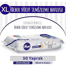 XL Lavanta Kokulu Bebek V&uuml;cut Temizleme Havlusu 50 Yaprak