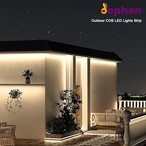 Miniatura 8 de dephen Tira de luces LED azules, tira LED COB con certificación UL, tira de luces azules de 16.4 pies, 504 LEDsM, tira de luces LED flexibles DC24V