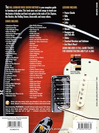 Hal Leonard Rock Guitar Method - Learn Rhythm and Lead Guitar | Step-by-Step Lessons with 70 Rock Songs, Riffs, Chords, and Techniques | Includes ... (Hal Leonard Guitar Method (Songbooks))