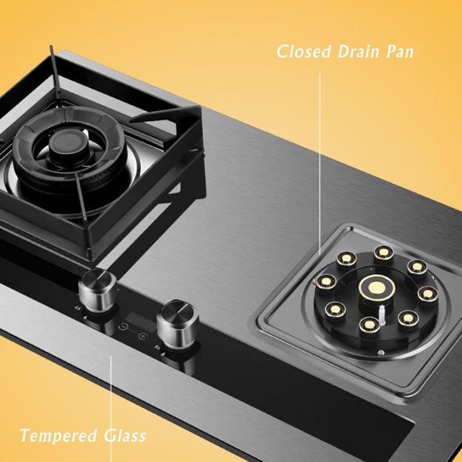 Propane Stove,2 Burners Portable Propane Stove,Stainless Steel Gas Cooktop,Maximum 17742.4BTU for Family Restaurants and Food Trucks (Color : LPG, Size : Style 2)