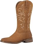 Women's Cowboy Boot Western Square Toe Distressed Cowgirl Boots