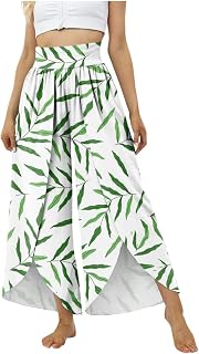 DIYIOUZHOU Women's Pants Fall 2023 Winter Plus Size Cigarette Comfort Pant Woman Travel Elegant Print Loose Fittin Peplum Thin Empire Waist Slacks Woman Green