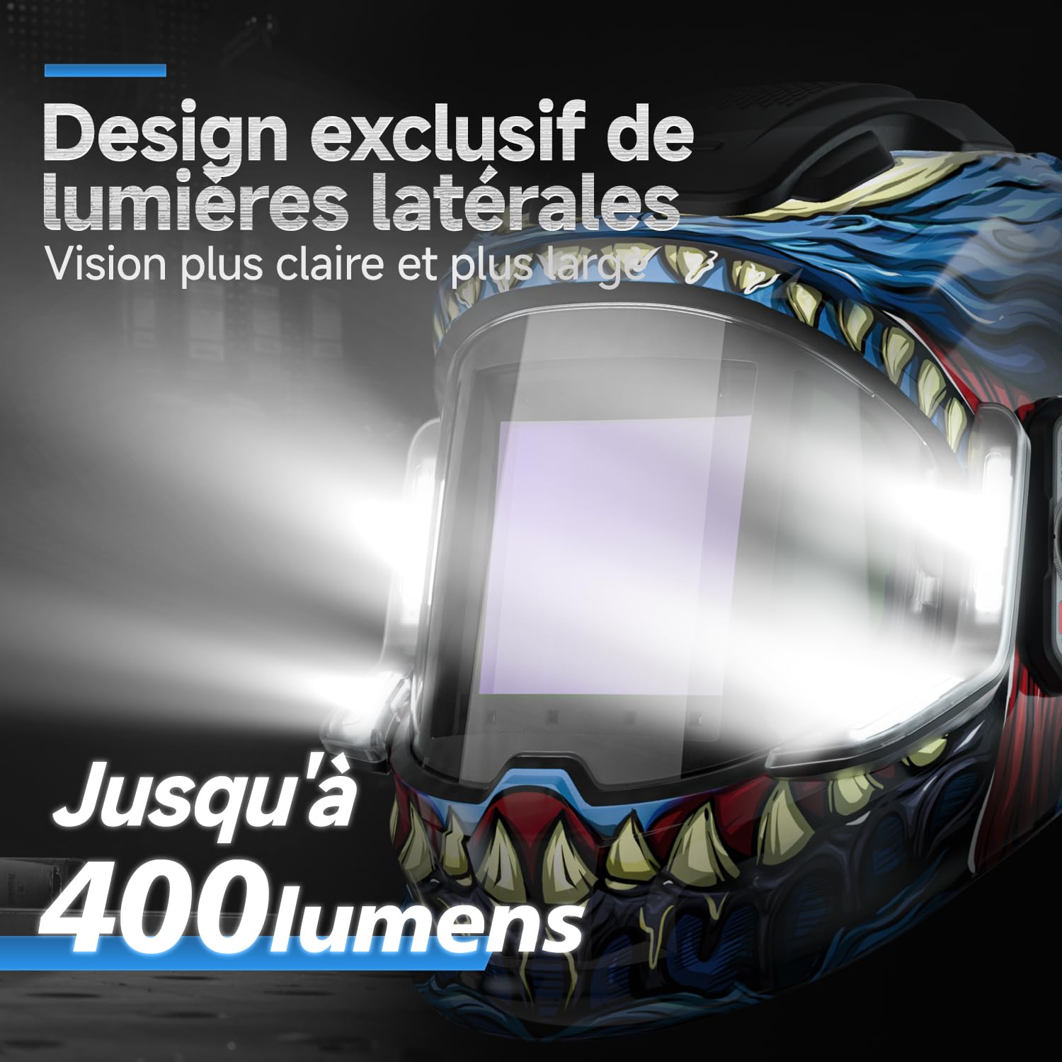 ANDELI Casque de Soudage Automatique Welding Helmet – 4 LED True Color Vision Panoramique 180° 9,5x9,1cm + Vitres Latérales 6 Capteurs 1/30000s 2400mAh USB-C Teinte 4/5-9/9-13 TIG/MIG/Cut/Grind
