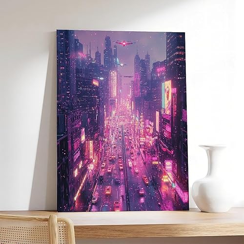 Miniatura 7 de Cyberpunk Wall Poster  Retro Futuristic Cityscape Print  Neon Sci-Fi Artwork for Office Or Bedroom Canvas Art Poster And Wall Art Picture Print
