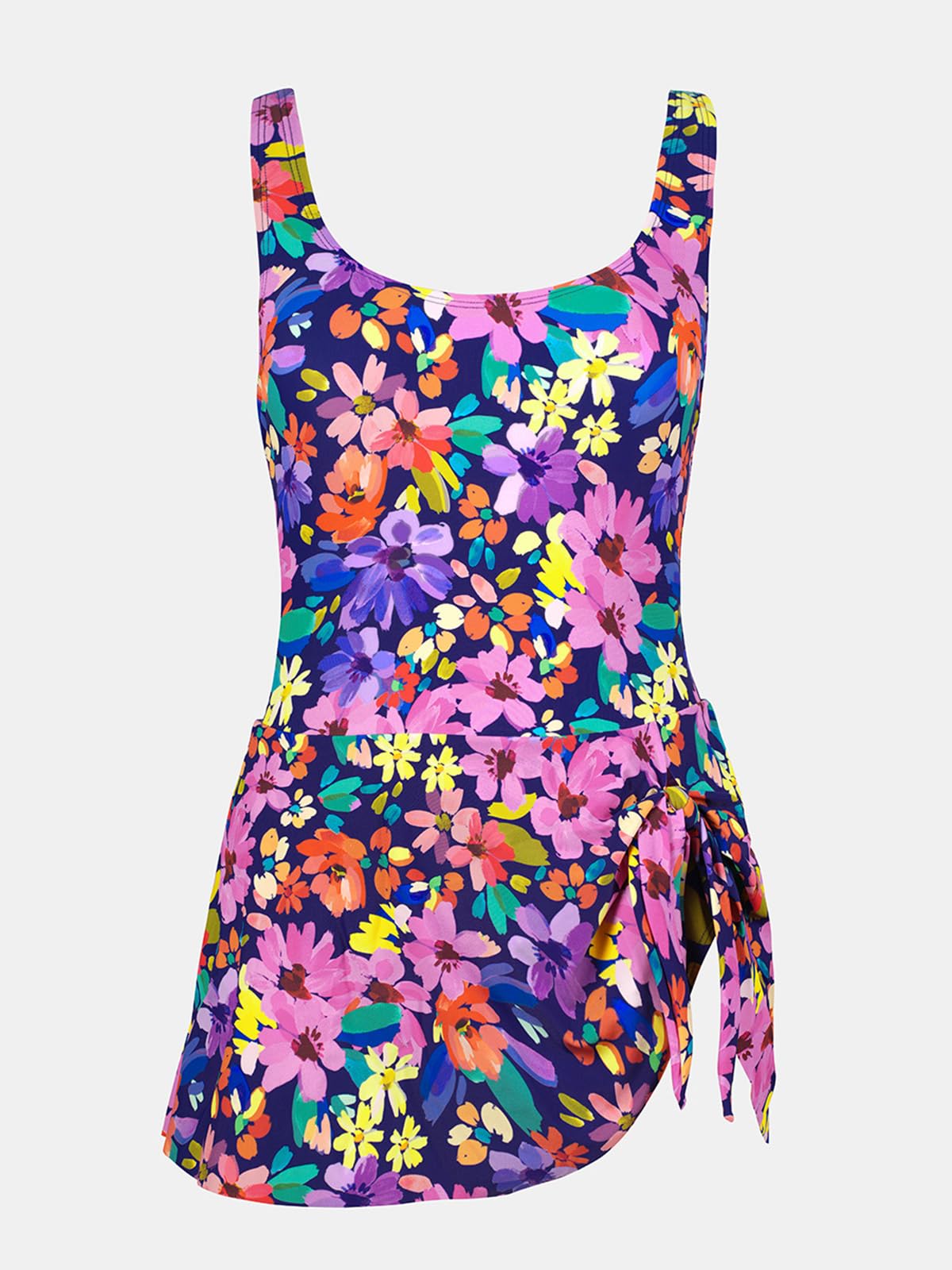 CUPSHE Maillot de bain une pièce pour femme - Col rond - Bretelles larges - Nœud noué