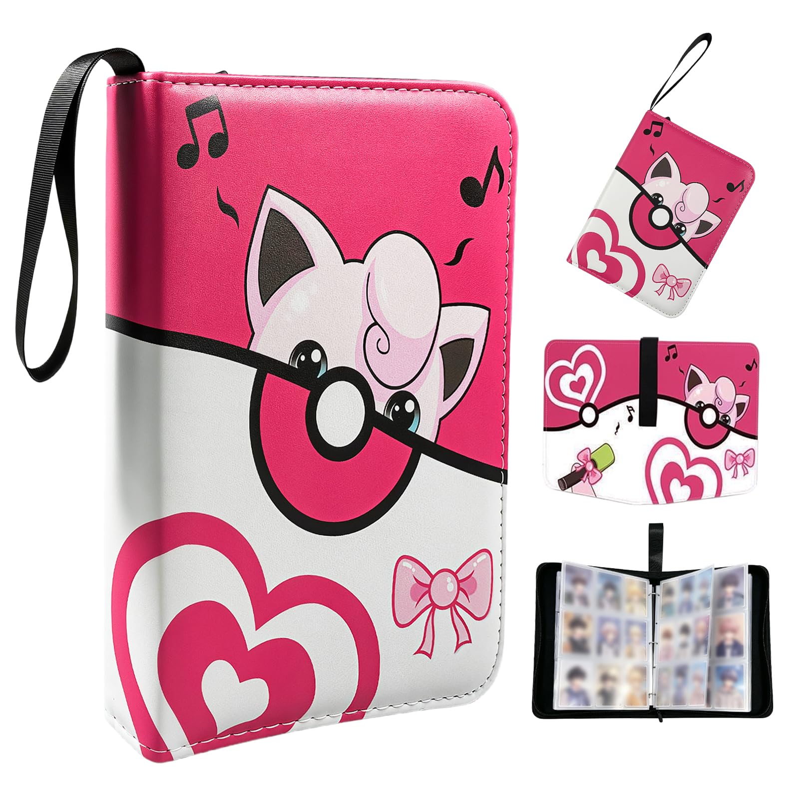 BOUDOI 900 Pockets Card Binder with Sleeves, PU Leather Trading Cards Holder for Game Card, Sleeves Book Folder Storage Organizer for Boys and Girls