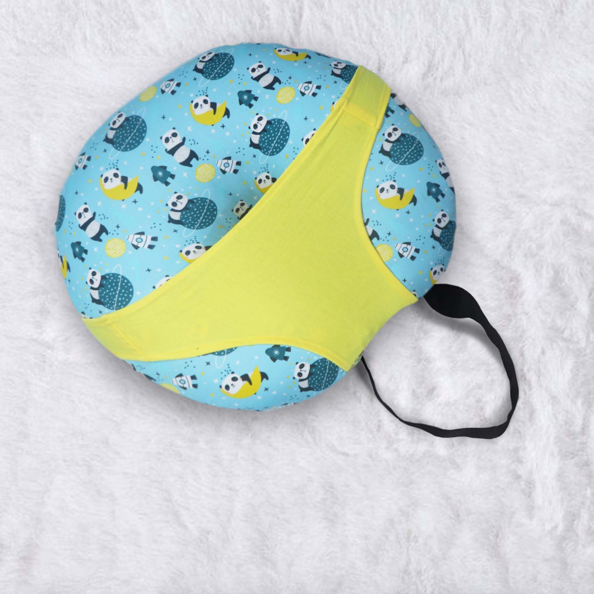 Kradyl Kroft 5in1 Baby Feeding Pillow with 100% Cotton Removable Cover | Breastfeeding Pillow | Nursing Pillow with Belt and Hoop (Panda) 1