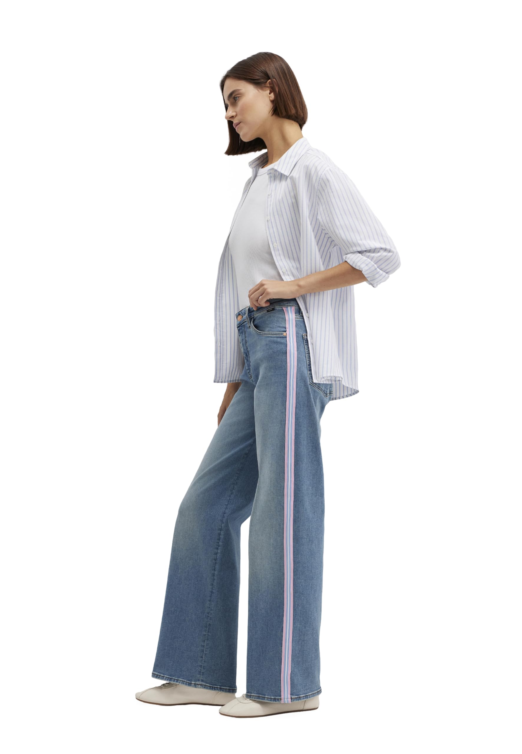 Mavi Damen Denim Pants Malibu Wide Leg Jeans