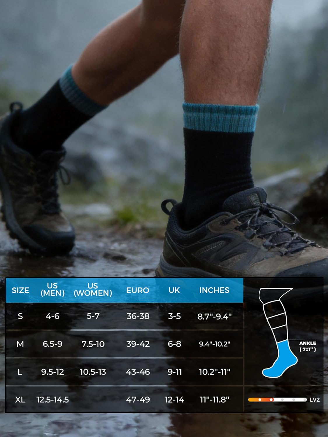 DexShell Waterproof Everyday Socks for Men & Women, Breathable Quarter Crew Socks for Walking, Commuting, Rain & Wet Weather