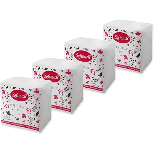Softouch Tissue Paper Napkins 100 pcs. Each- Set of 4