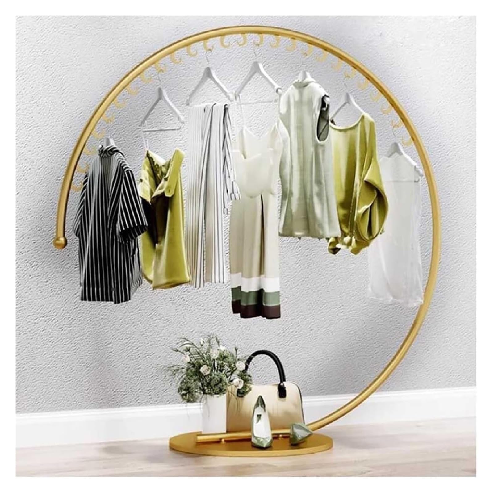 Portant à vêtements rond en métal support de style C pour boutique