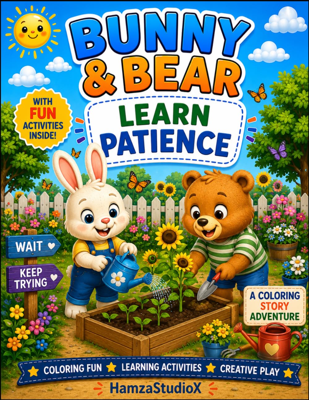 Bunny & Bear Learn Patience: A Fun Coloring Story About Patience, Perseverance, and Growing Good Habits (Bunny & Bear Adventures)