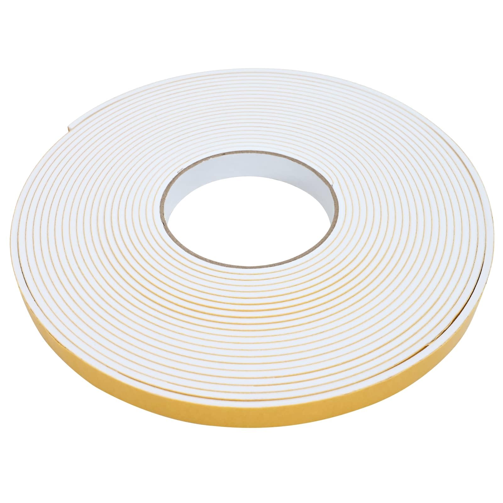 Cinta de sellado autoadhesiva de espuma CR, juego de 5 unidades, color blanco, 10 mm x 10 m, 4 mm de grosor, para puerta, ventana, pared, tubo sellado
