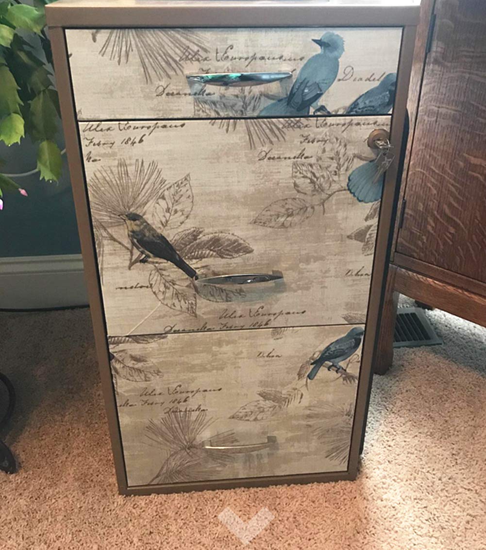 Taogift Zelfklevende Vinyl Vintage Bloemen Vogels Meubels Sticker Papier Behang voor Muren Keuken Backsplash Kasten Planken Dressoir Lade Tafel Decor Verwijderbare Waterdichte 45CMx3M