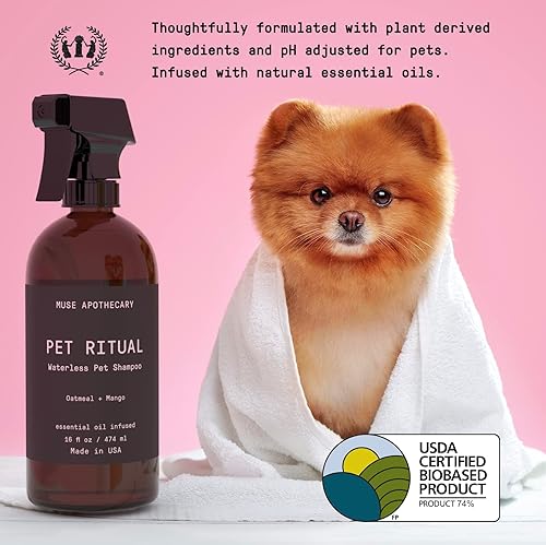 Miniatura 3 de Muse Apothecary Pet Ritual Champú aromático sin agua para mascotas  Champú para perros sin enjuague  Champú sin agua para gatos  Champú para perros