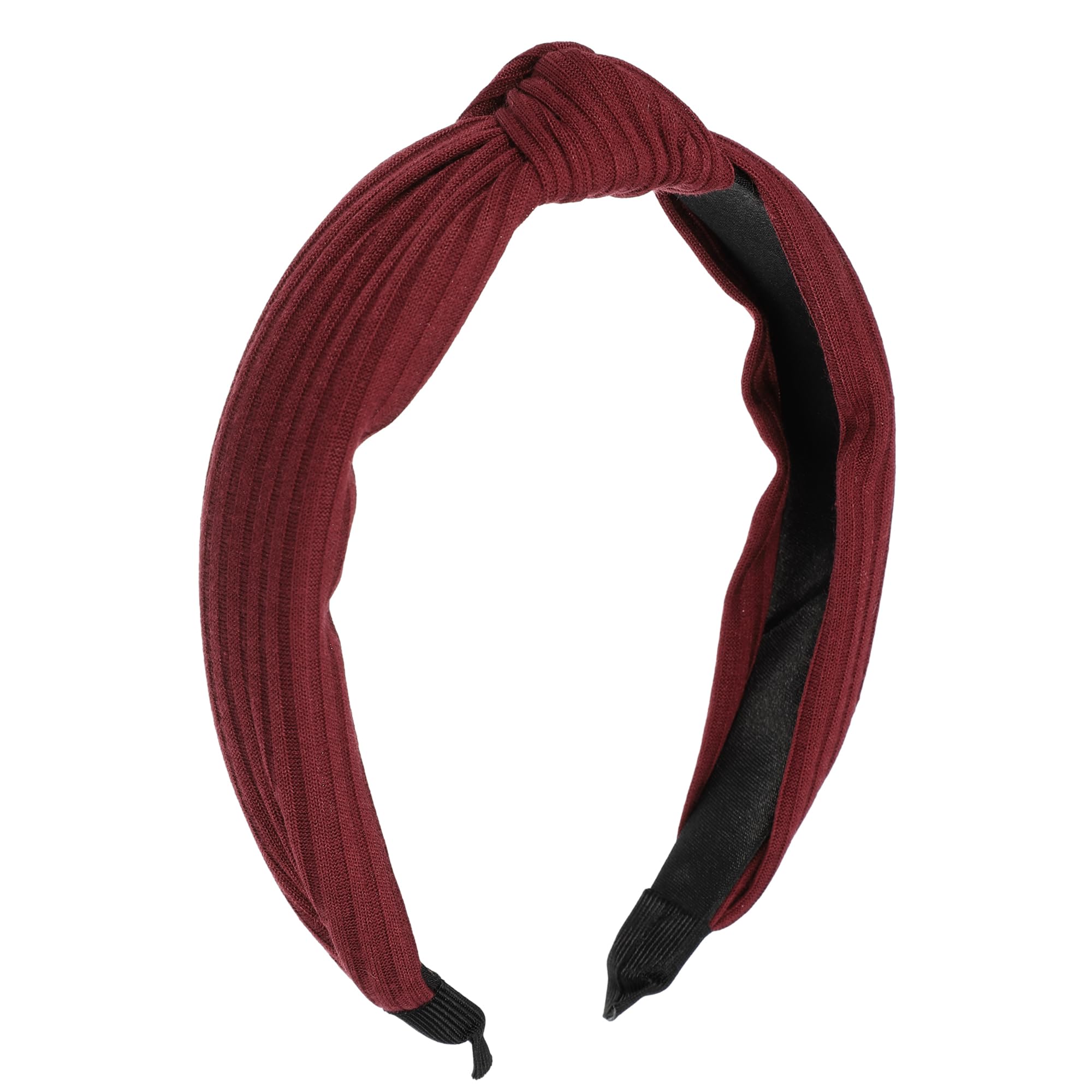 VOCOSTE Textured Cotton Knot Headband, Soft Hairband for Women, Red, 1.3 Inch Wide