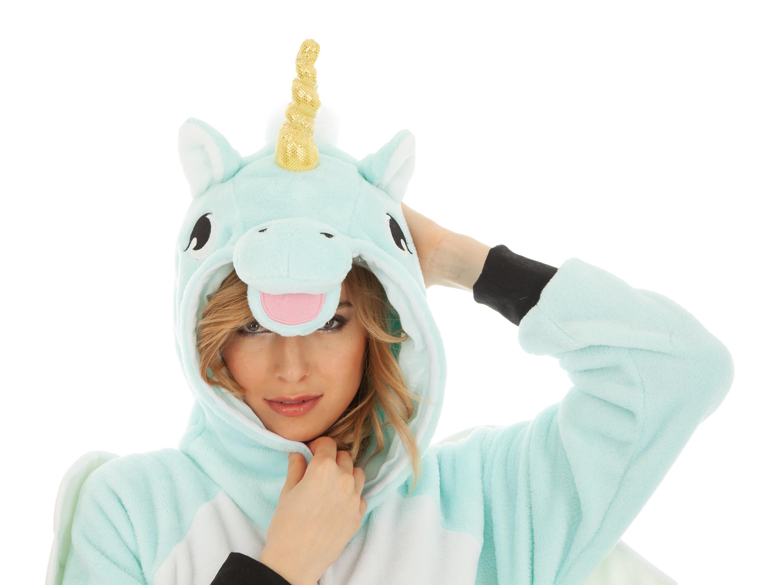 Chaks - Einhorn Overall mit Kapuze, Onesie für Damen und Herren