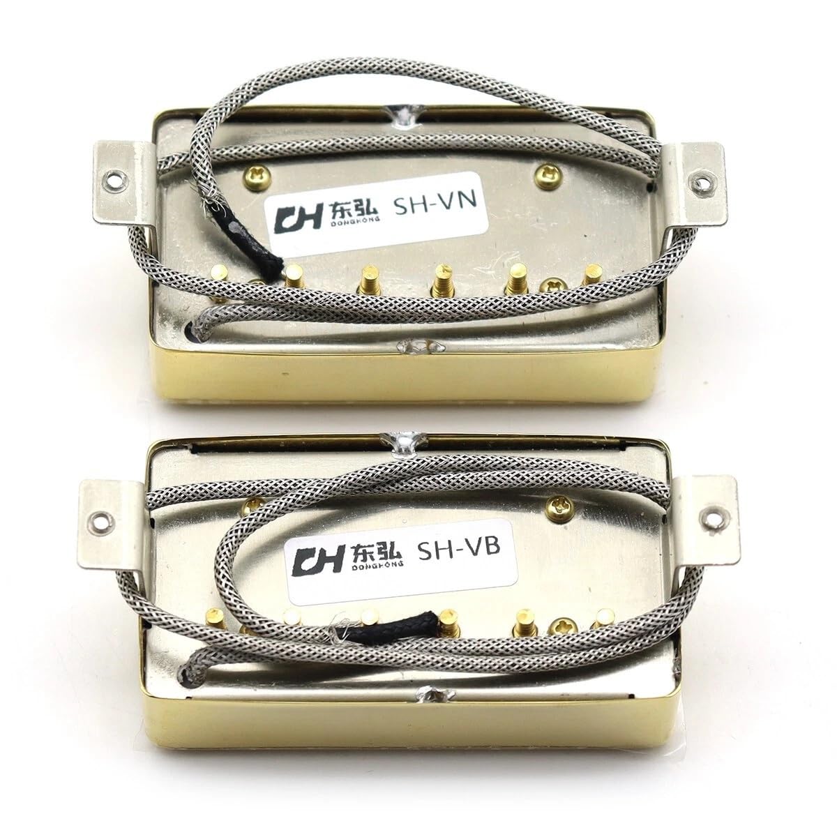 Alnico Lot de 2 micros Humbucker classiques 57+ Chevalet et manche dorés pour guitare de style Les Paul (doré)