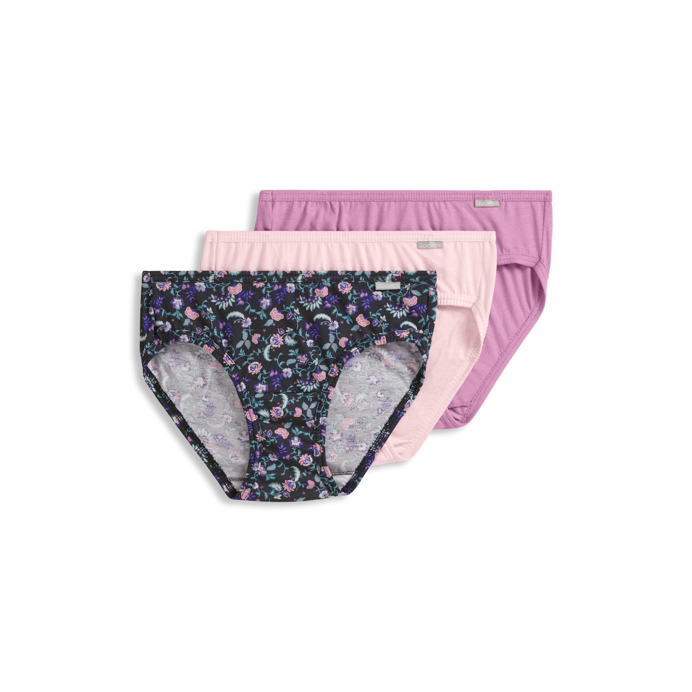 Jockey Women's Underwear Elance Bikini - 3 Pack, Beloved Pink, 5