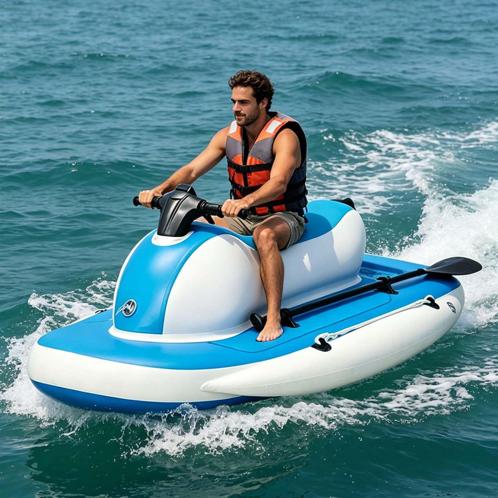 QFGain Electric Inflatable Kayak | 40M Dive Thruster | 10-Speed Water Adventure Gear Boat+500W10A