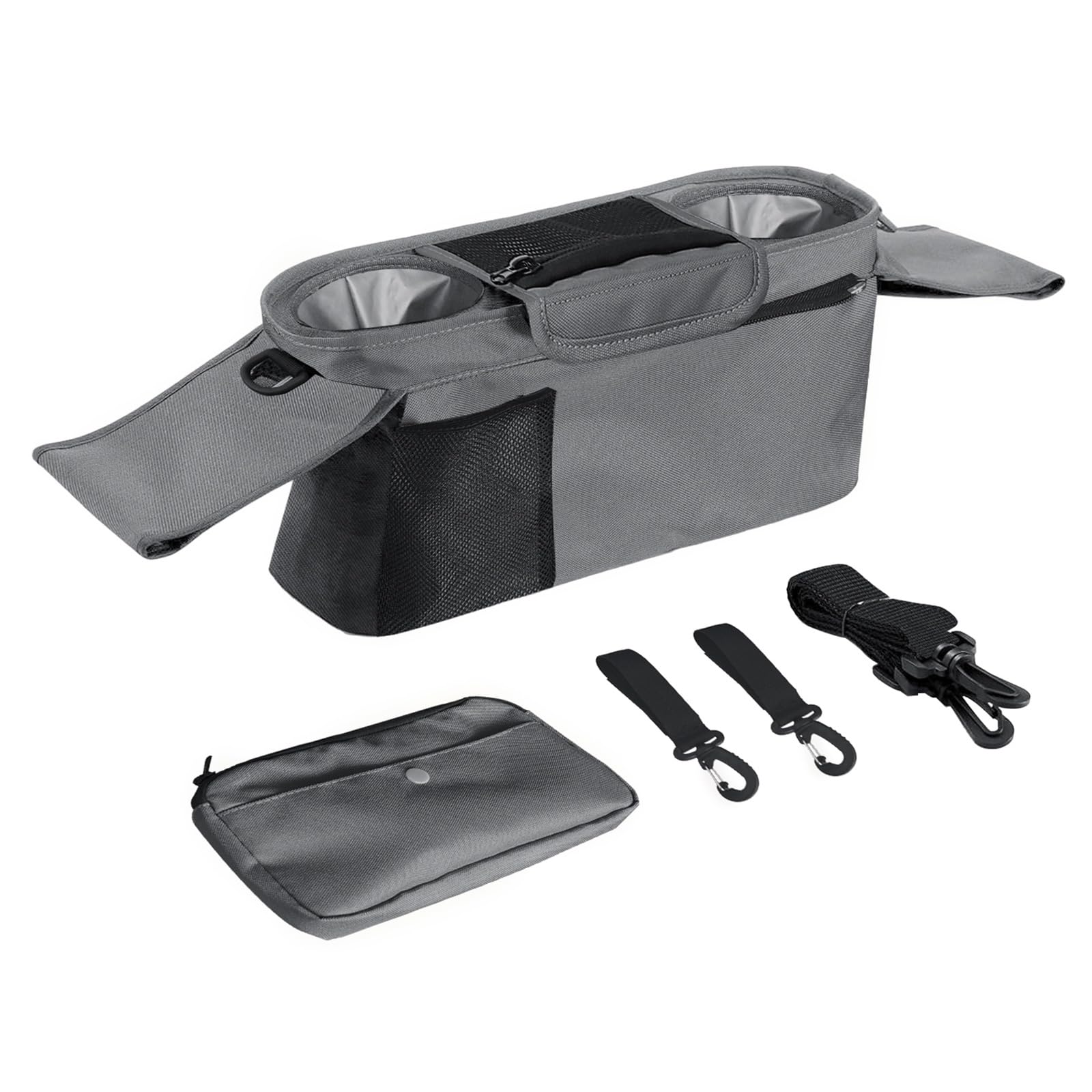 Borsa per carrozzina per bambini, organizer per passeggini, tasche staccabili per telefono, tracolla multifunzione per passeggini e organizzatori Hangi