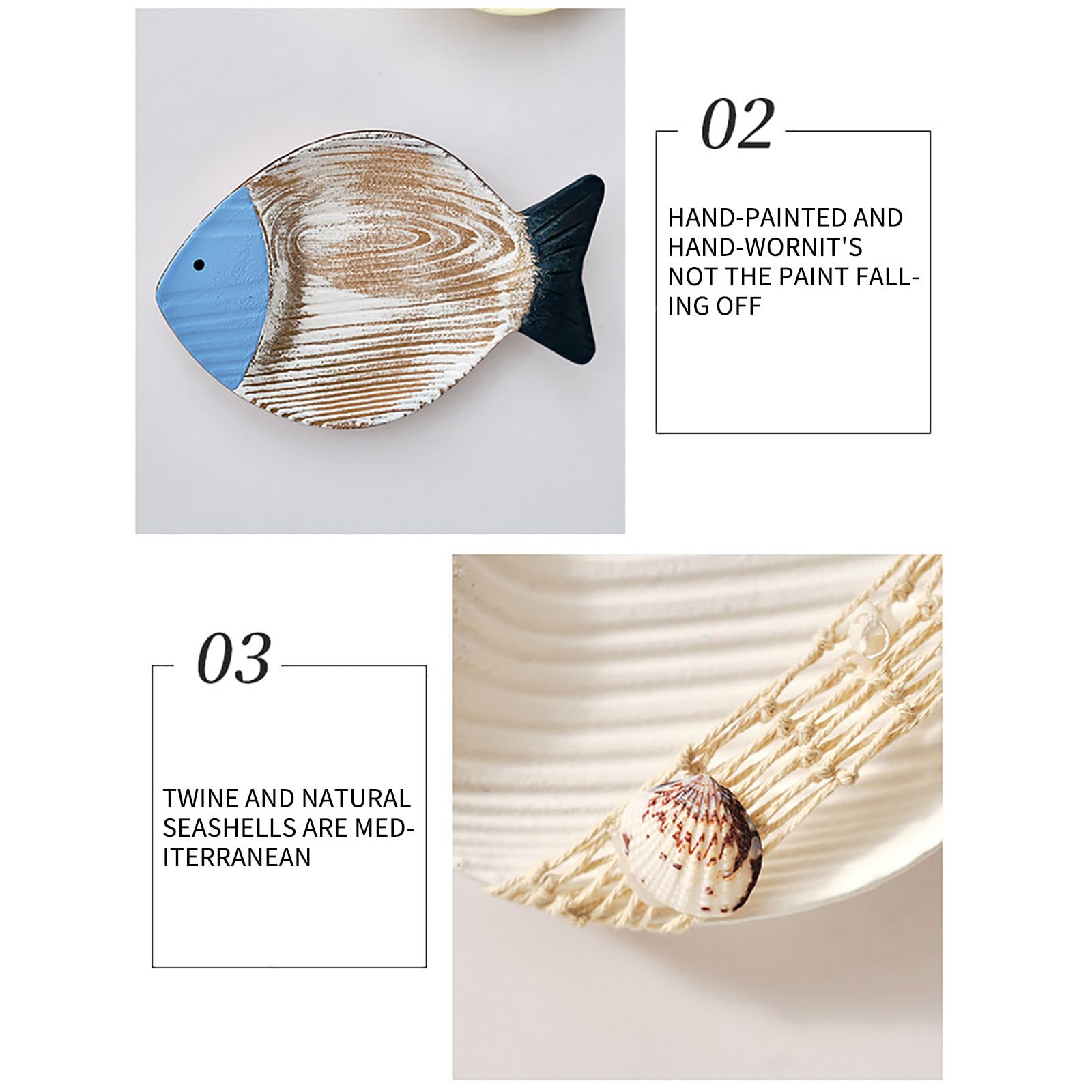 Amazon.co.jp: ichuanyi 2個 魚 ウォールデコ 木製アールデコスタイル