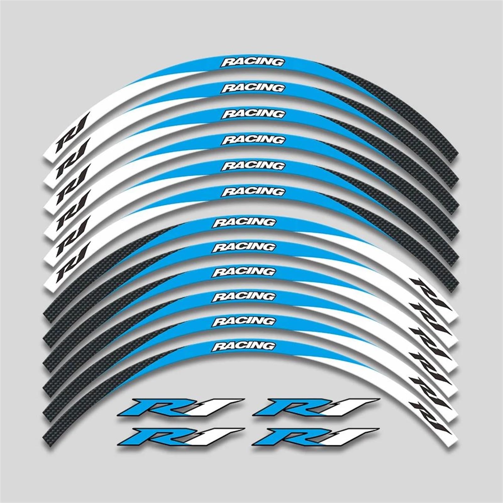 Motorcycle Accessories Wheel Stickers Reflective Decals Rims for Yamaha YZFR1 YZF R1(Style 15)