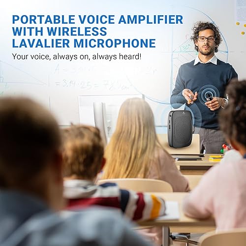 Miniatura 3 de Amplificador de voz Bluetooth con micrófono inalámbrico de solapa Lavalier para profesores, micrófono de clip de altavoz portátil, mini megáfono