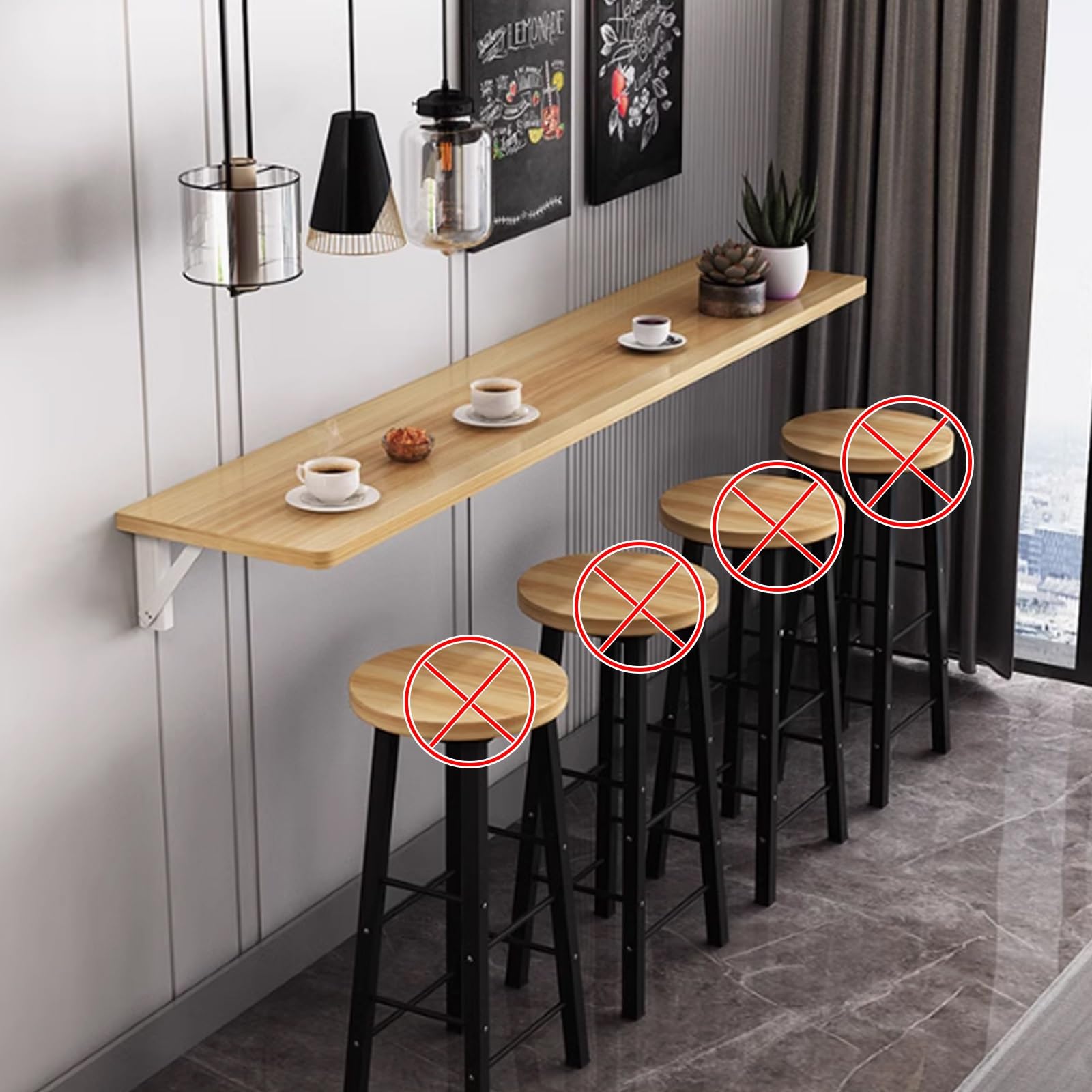 Table de salle à manger pliante murale en bois pour petits espaces