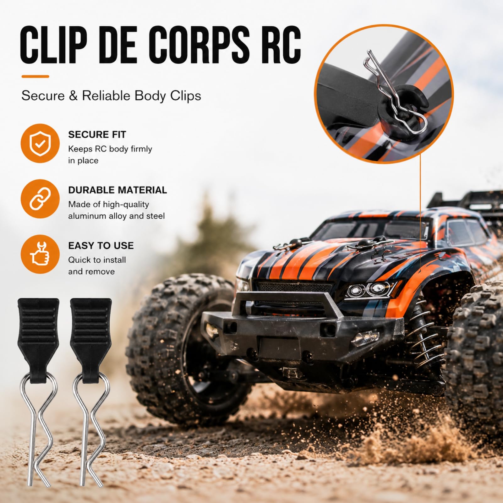 24 Clips De Carrosserie RC – épingles En Acier Inox Avec Languettes, Compatibles Multi-modèles, Pour Voitures Télécommandées