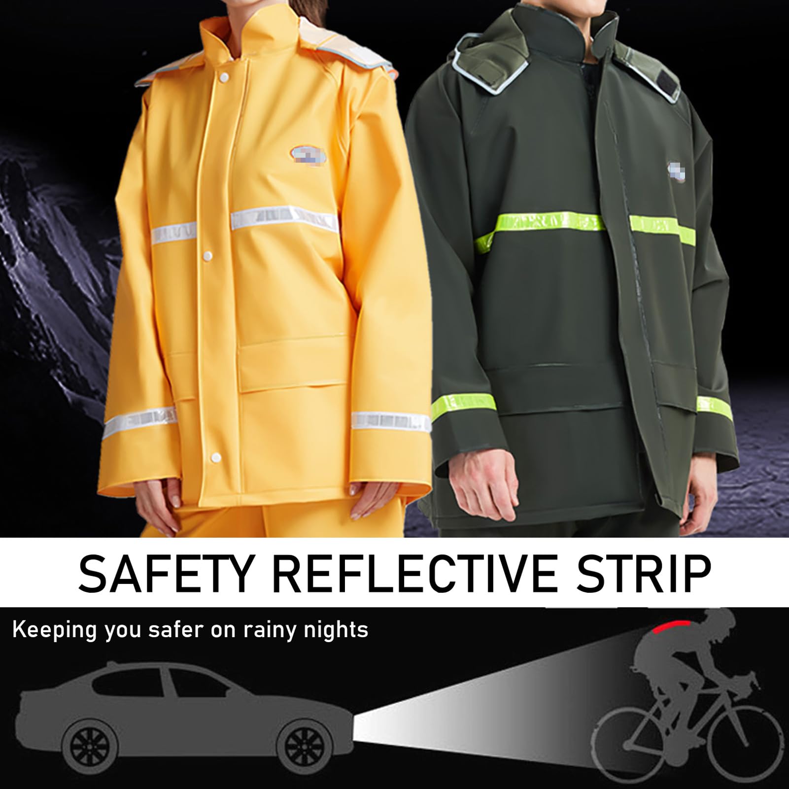 Trajes De Lluvia para Exteriores, Impermeables Reflectantes, Pantalones De Lluvia para Ciclismo, Agricultura Y Pesca