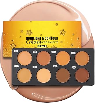 Concealer Palette 8-Shade Long-Wearing Full Coverage Cosmetics