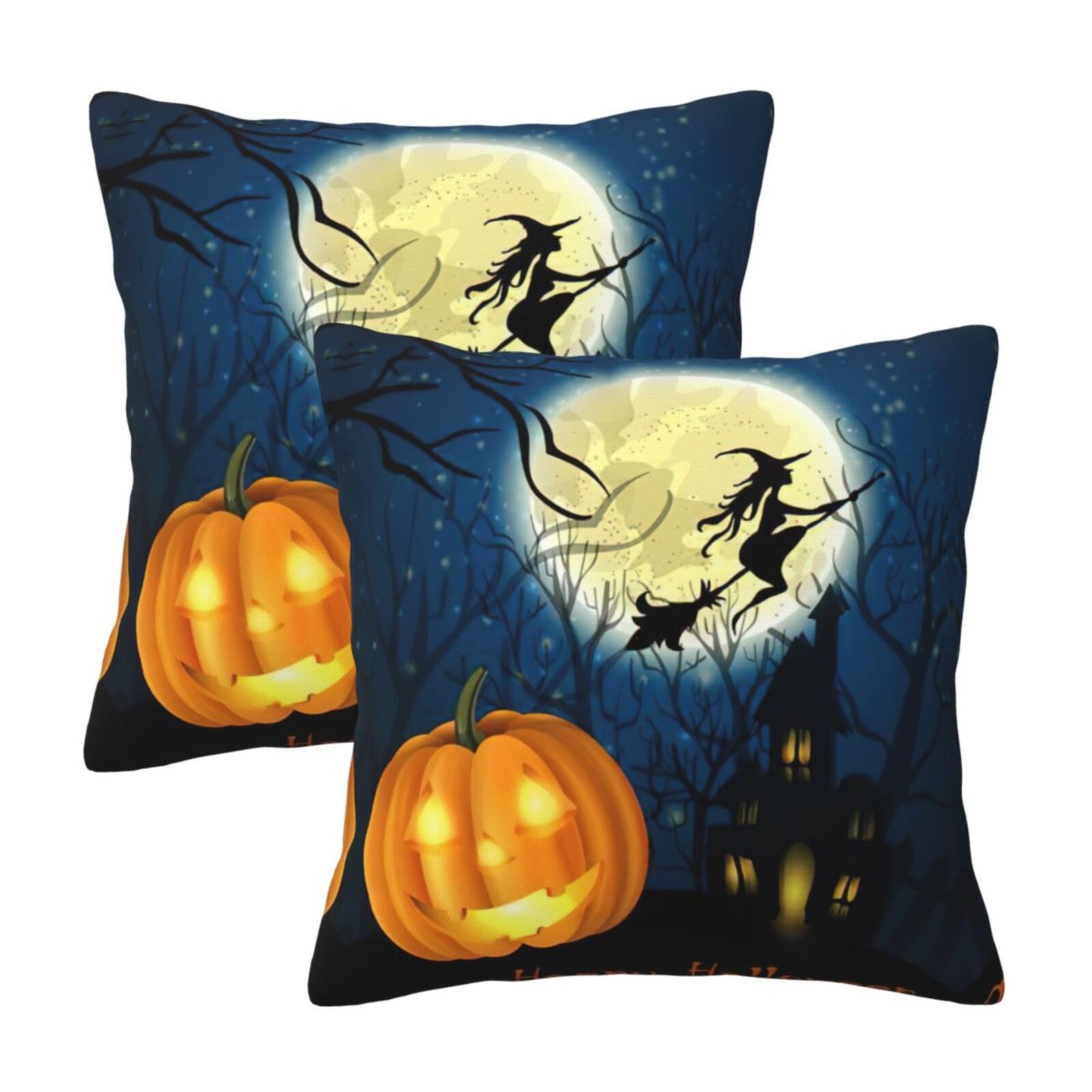 Kfjghhl Pumpkin Halloween Throw Pillow Covers Decorative Farmhouse Couch Pillow Case 4 Sizes Square Cushion Pillcase