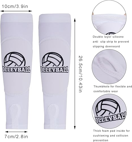 Miniatura 2 de Topbuti 4 piezas de accesorios de voleibol, rodilleras de voleibol, mangas de brazo de voleibol, diadema, bolsa con cordón para mujeres, niñas,