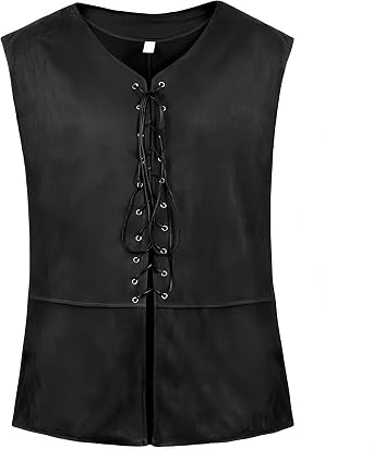 Proumhang Gothic Pirate Steampunk Vest for Men - Renaissance Sleeveless Vest, Ideal for Medieval, Victorian and Themed Costume Events