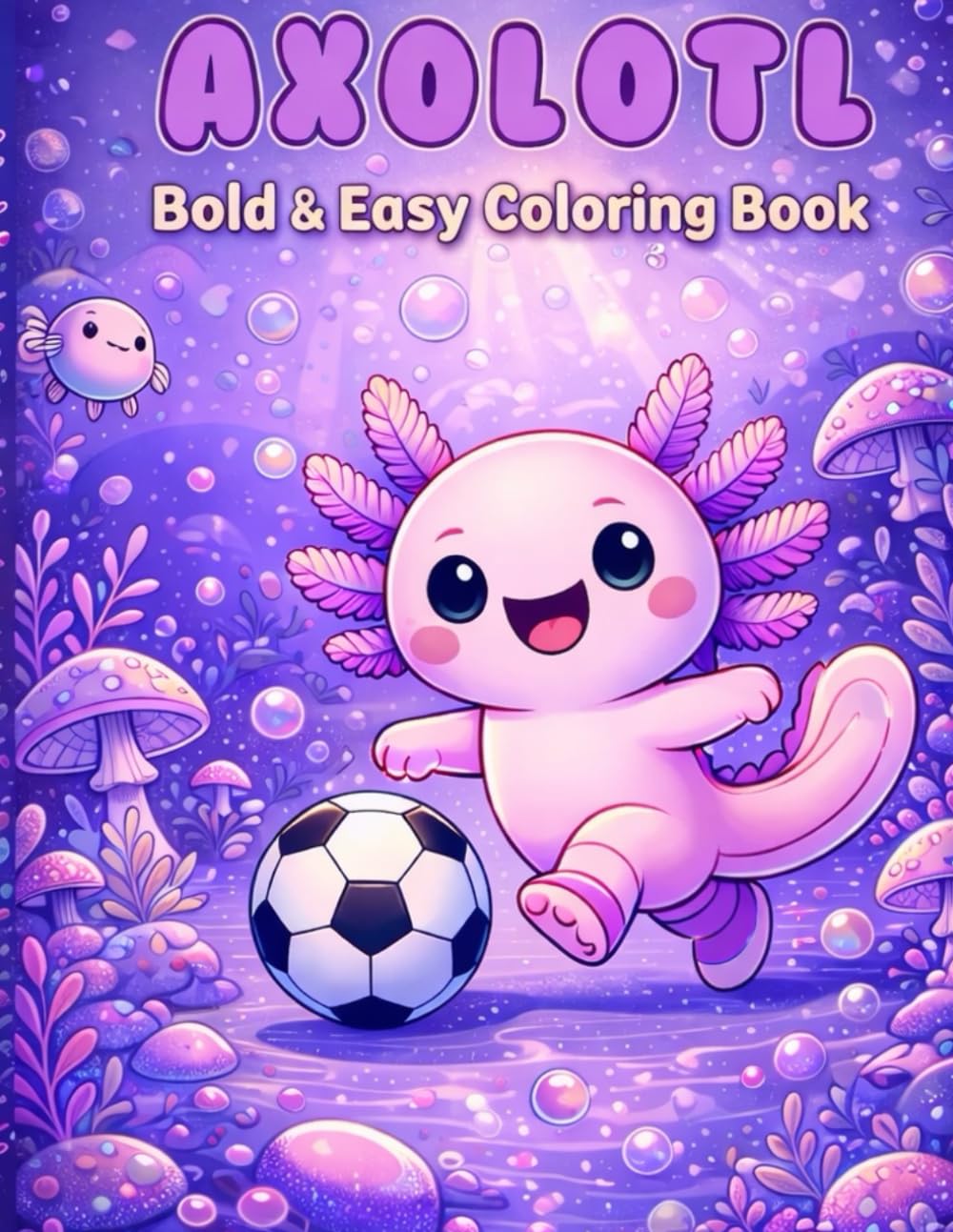 Axolotl Bold & Easy Coloring Book: Cute and Fun Coloring Pages for Kids Ages 3–8