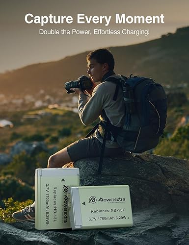 Miniatura 5 de Paquete de 2 baterías NB-13L compatibles con cámaras Canon PowerShot SX740 HSG1 X Mark IIIG5 XG5 X Mark IIG7 XG7 X Mark II-IIIG9 X Mark IISX620