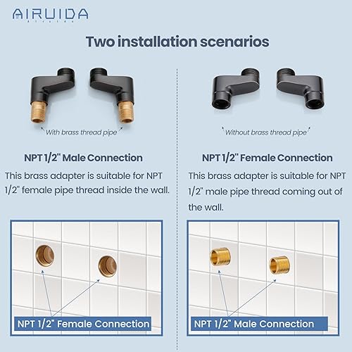 Vista 12 de Airuida Grifo de cocina de níquel cepillado para montaje en pared, boquilla de 8 pulgadas, montaje en pared, grifo de fregadero de lavandería
