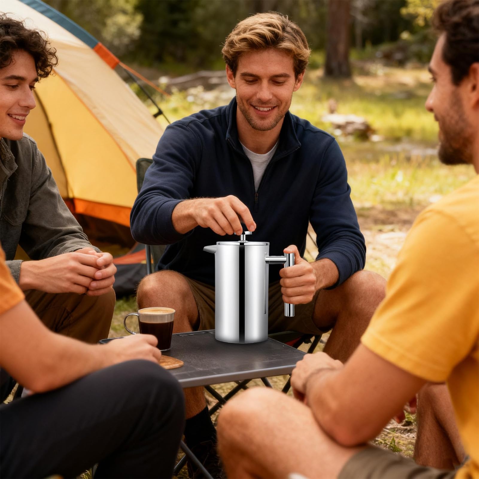 Caffettiera A Stantuffo Acciaio Inossidabile Resistente Al Calore | Pentola Per Preparazione Di Caffè E Tè Per Uomini Donne Professionisti Appassionati Cucina Caffè Viaggio Casa