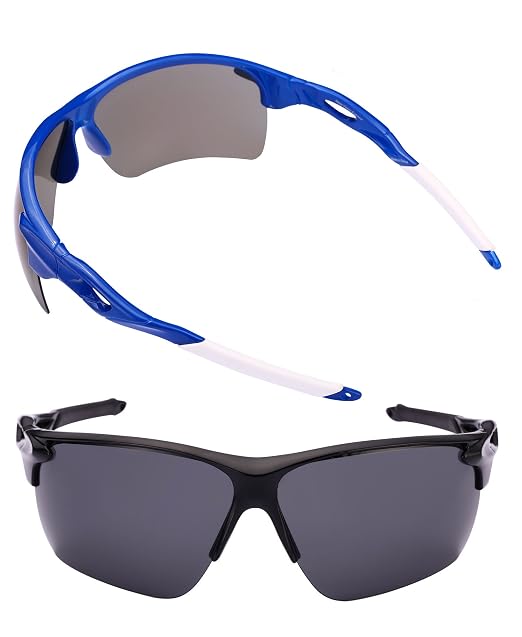 Mass Vision The Influencer Polarized Sunglasses - 2-Pack Lightweight TR90 Sport Wrap Sunglasses For Men & Women