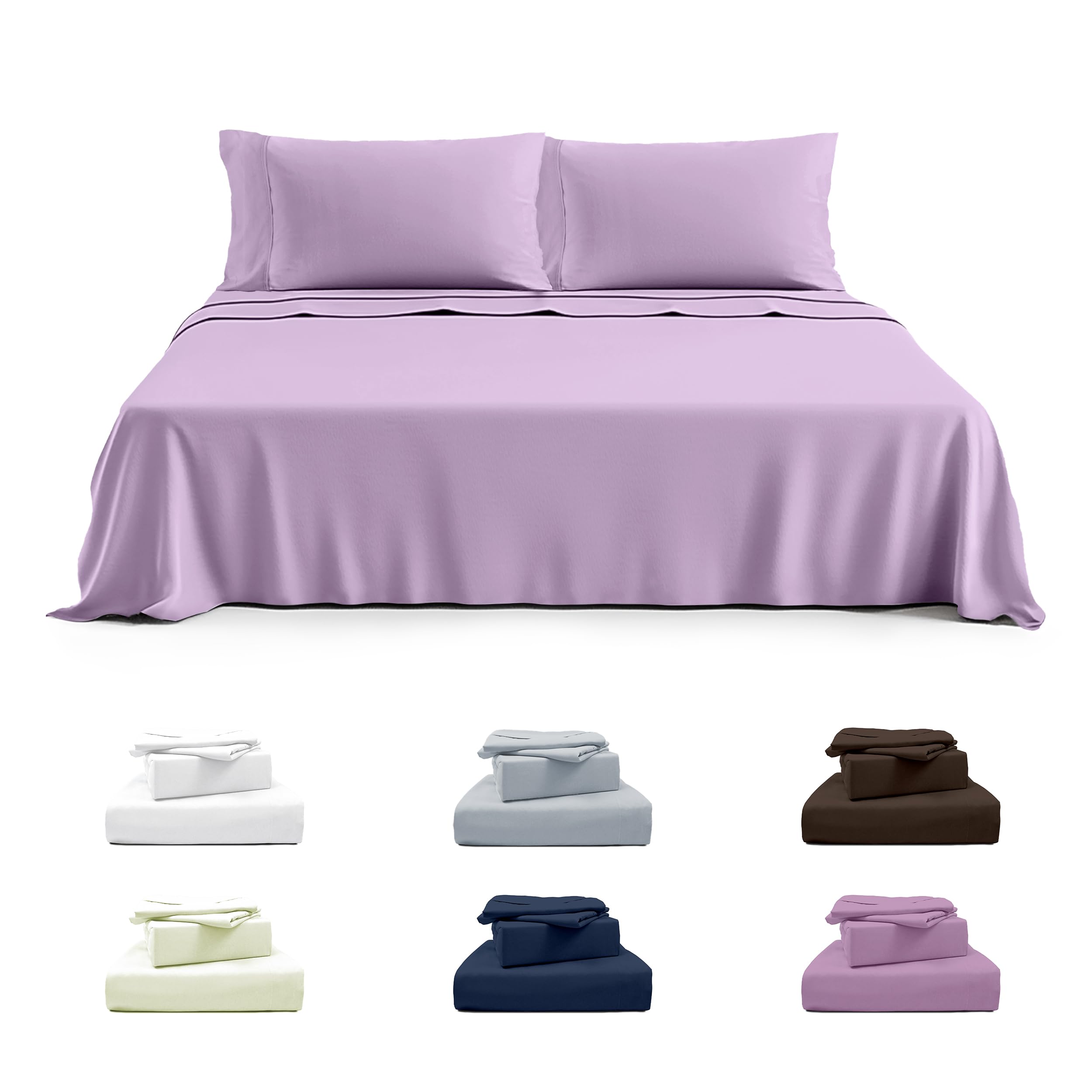 MANEMI - Juego de Sábanas de 4 Piezas 150x200 - Poliéster Microfibra Cepillada - Sábana Bajera Ajustable con Bolsillo de 30 cm de Profundidad- Encimera - Dos Funda de Almohada de 50x75cm - Cama 150