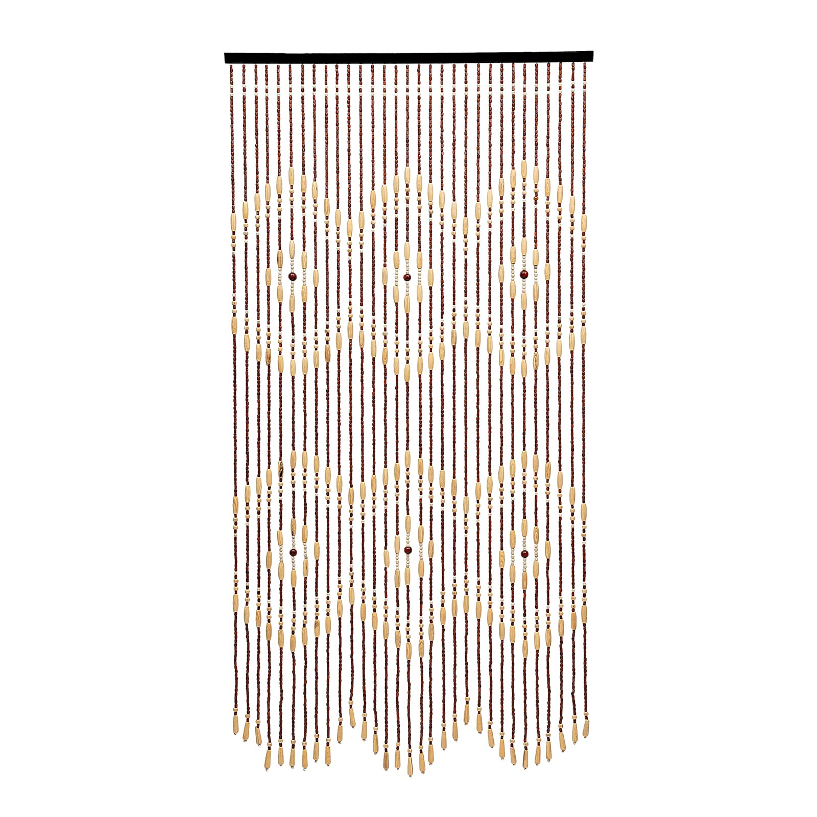 MINRS Tenda per porta, tenda decorativa, tenda in perle di bambù e legno, misure 90 x 175 cm, tenda in legno e bambù per porte in soggiorni, balconi, cortili, uffici, Beige e Marrone