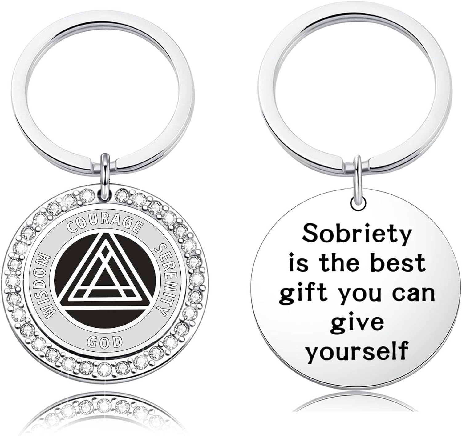 Llavero de regalo de sobriedad, llavero de oración de serenidad, regalos AA, sobriedad para mujeres, regalos de recuperación de adicciones