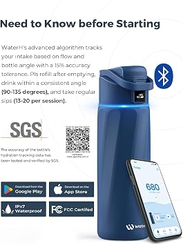 Boost 24 oz Smart Water Bottle Blue + Boost 24 oz Bottle Mocha Bundle